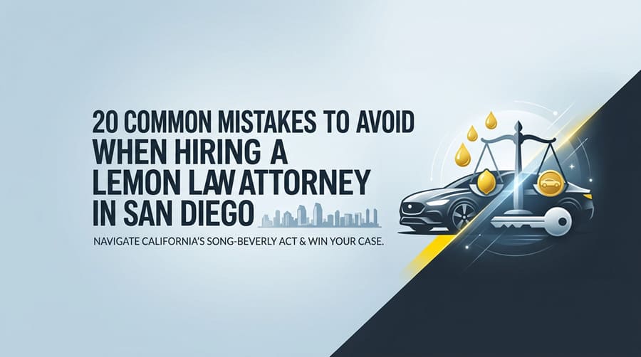 20 Common Mistakes to Avoid When Hiring a Lemon Law Attorney in San Diego