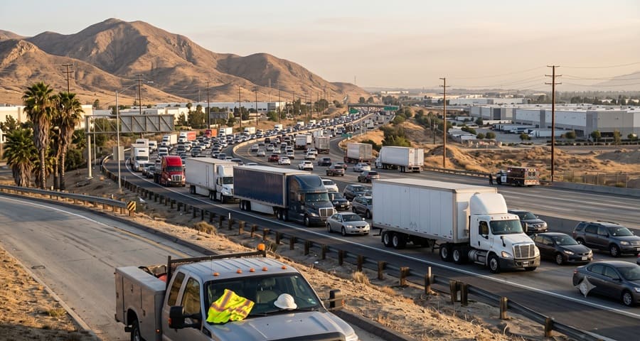 Workday Ends on Freeway